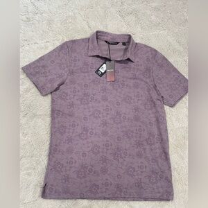 Travis Mathew Lavender Floral Polo Shirt